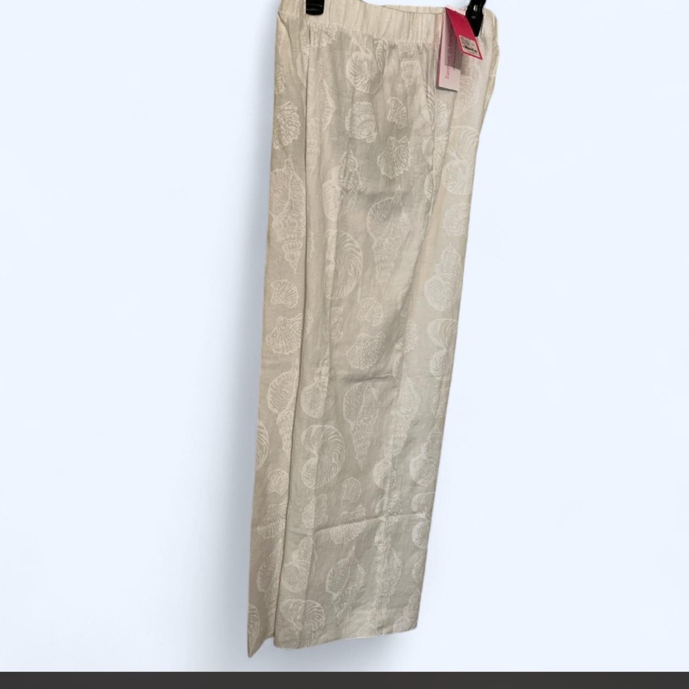 LILLY PULITZER SHELL OF A GOOD TIME Daylen Linen palazzo pants size m
